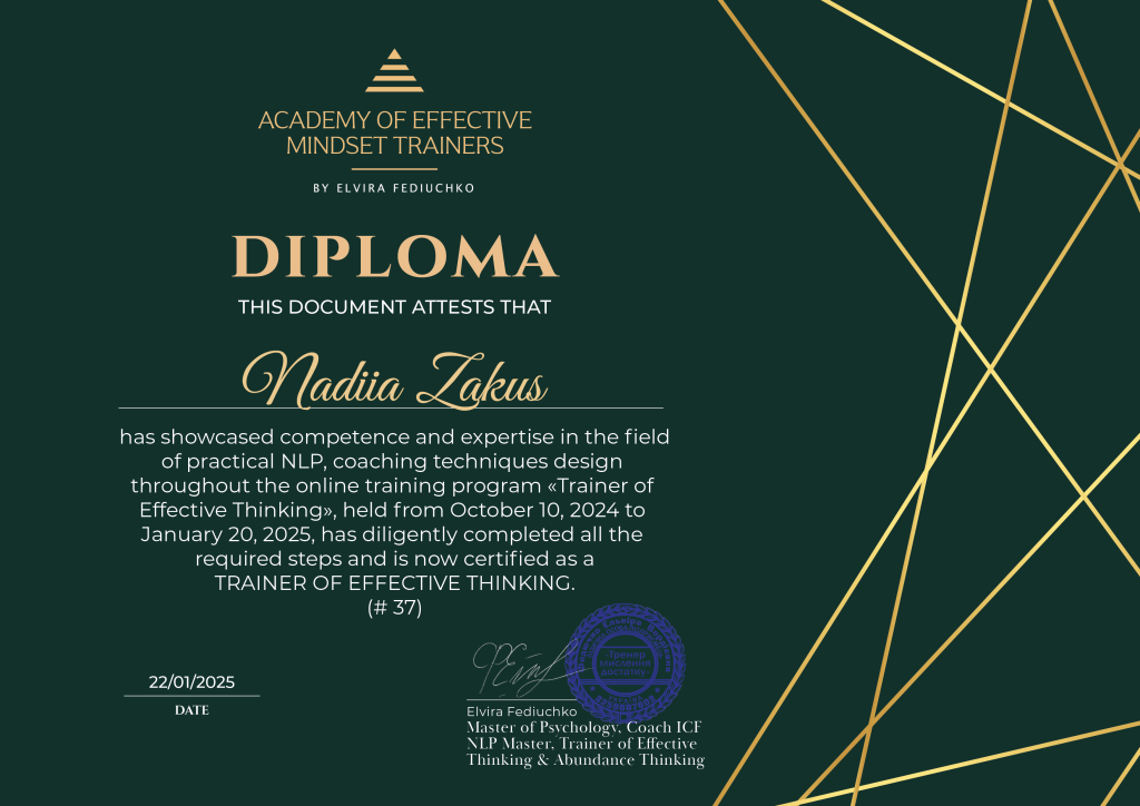 Trainer of effective thinking